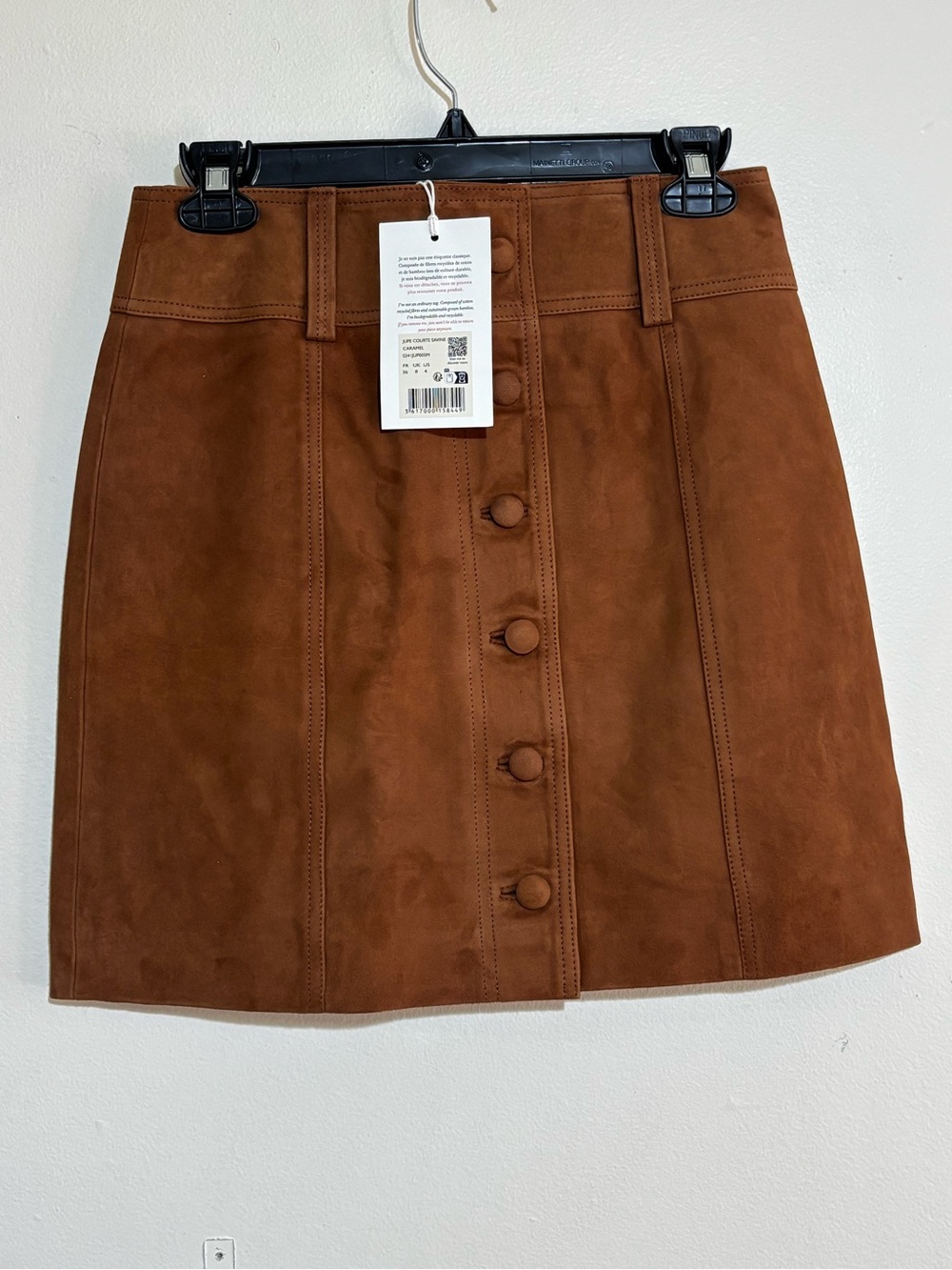 Jupe courte savine caramel Sezane 